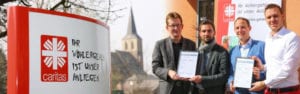 Zertifikatsübergabe nach erfolgreich durchgeführter AZAV Zulassung bei der caritas-betriebe gemeinnützige GmbH in Geldern