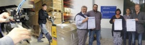Metallbearbeitung, Verpackung und Versand, Zertifikatsübergabe ISO und AZAV Zertifizierung an die Homborner Werksatt