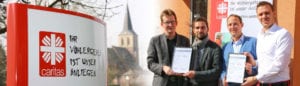 Zertifikatsübergabe nach erfolgreich durchgeführter AZAV Zulassung bei der caritas-betriebe gemeinnützige GmbH in Geldern