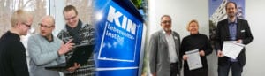 Zertifikatsübergabe nach erfolgreich durchgeführter Kundenübernahme (DIN EN ISO 9001:2015 Zertifizierung und AZAV-Zulassung) bei dem Lebensmittel-Institut KIN e. V. Fachschule für Lebensmitteltechnik